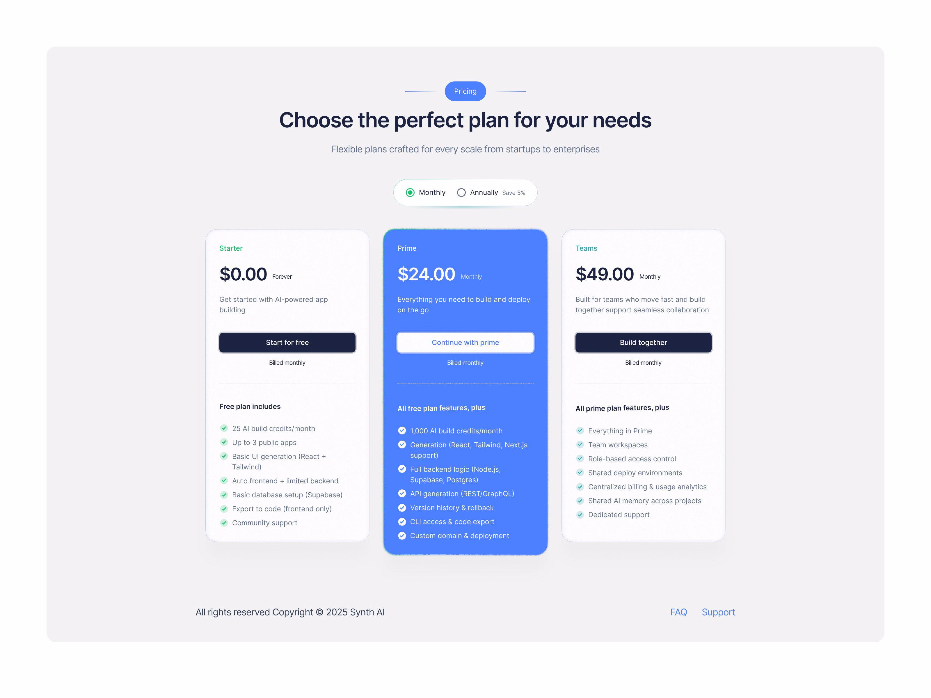 Pricing - Tanjim | Design Partner
