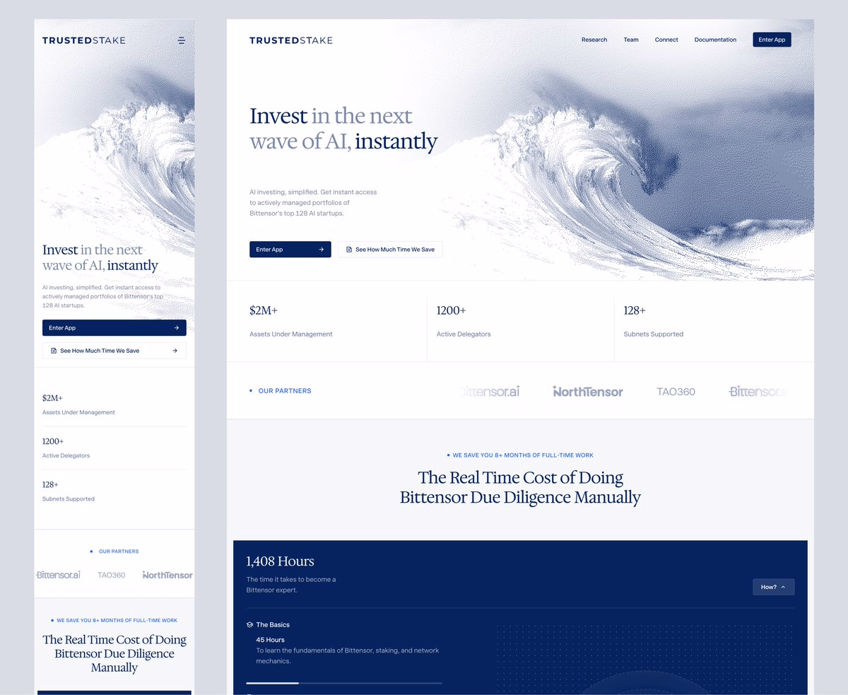 Web & mobile marketing site design for @TrustedStake - Exalt Studio