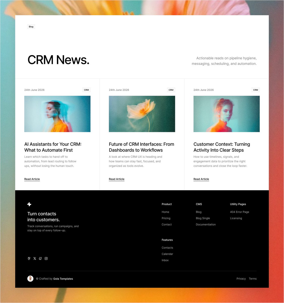 Blog layout for my next @framer template - Pawel Gola