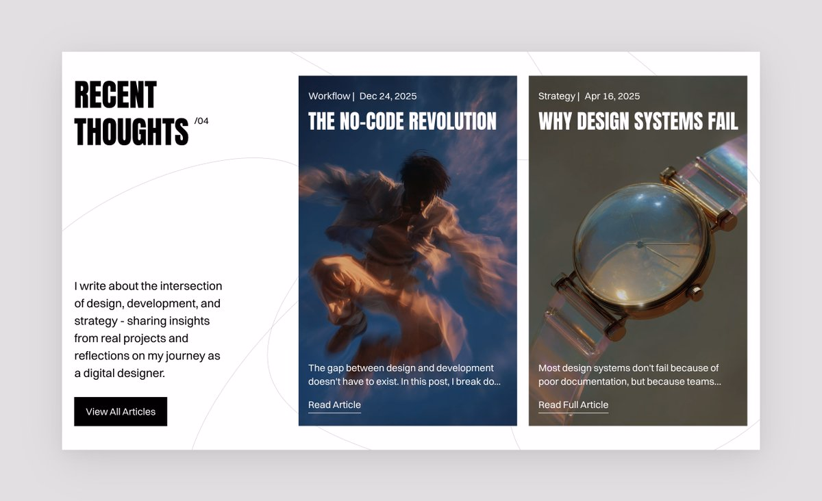 Blog section design exploration - Georgi