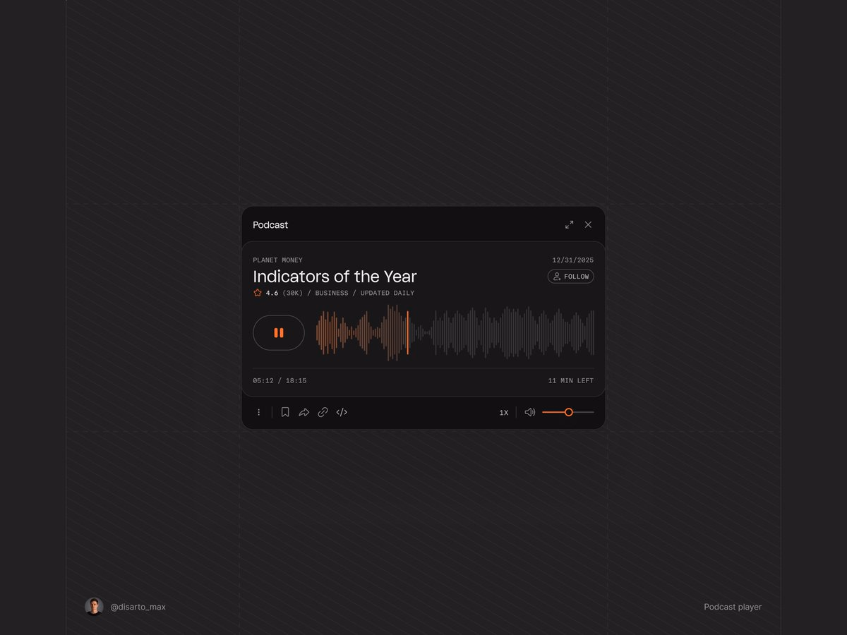 Podcast player (dark mode) - Maxim Kuznetsov