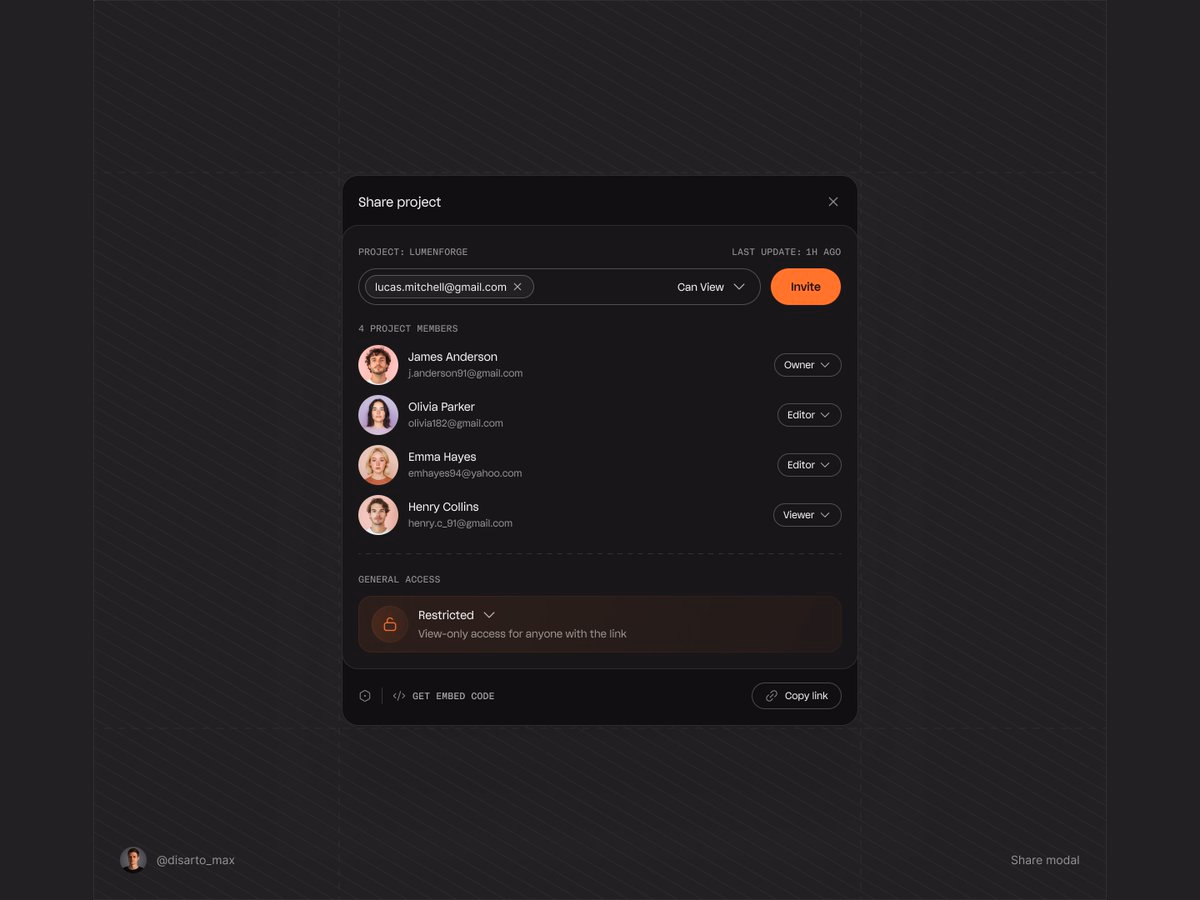 Share project (dark mode) - Maxim Kuznetsov