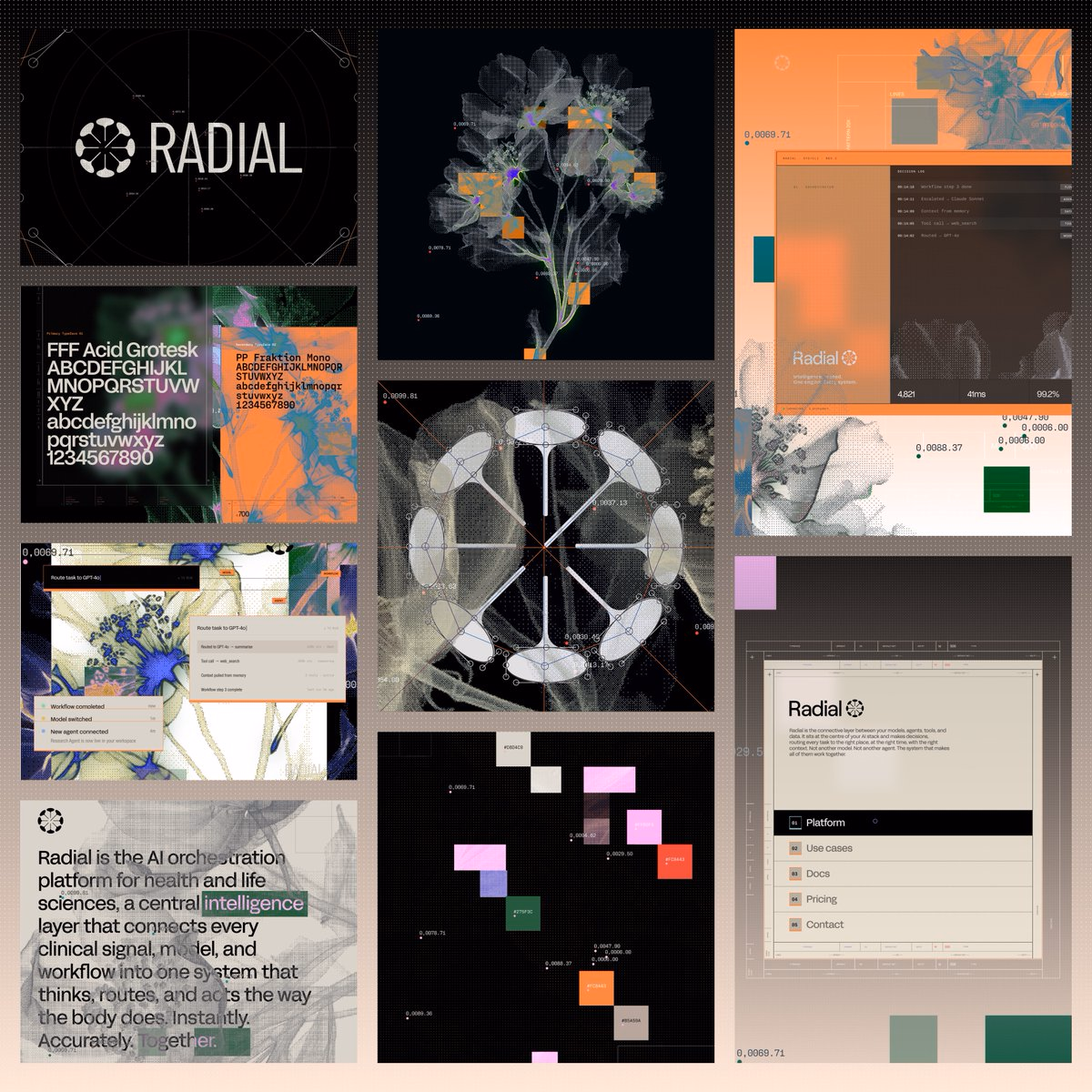 Radial Brand Identity Design Radial is an AI startup building an or... - Sam Hox — Second Eight