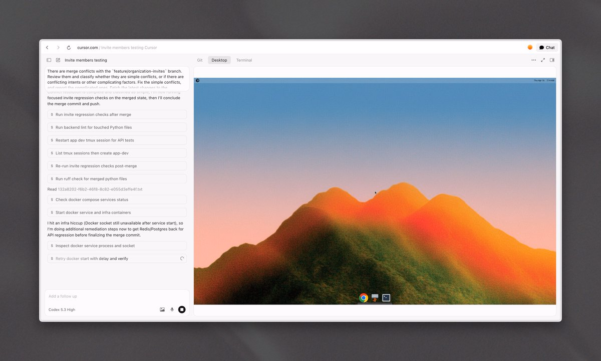 .@ryolu_ who's making the wallpapers for @cursor_ai cloud's desktop... - Simon Lind