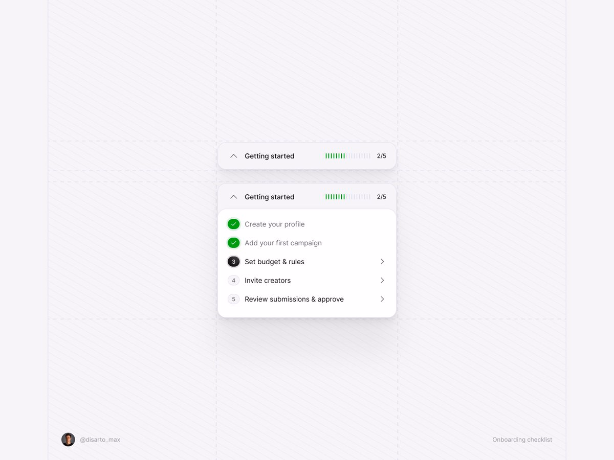 Onboarding checklist (light/dark mode) - Maxim Kuznetsov