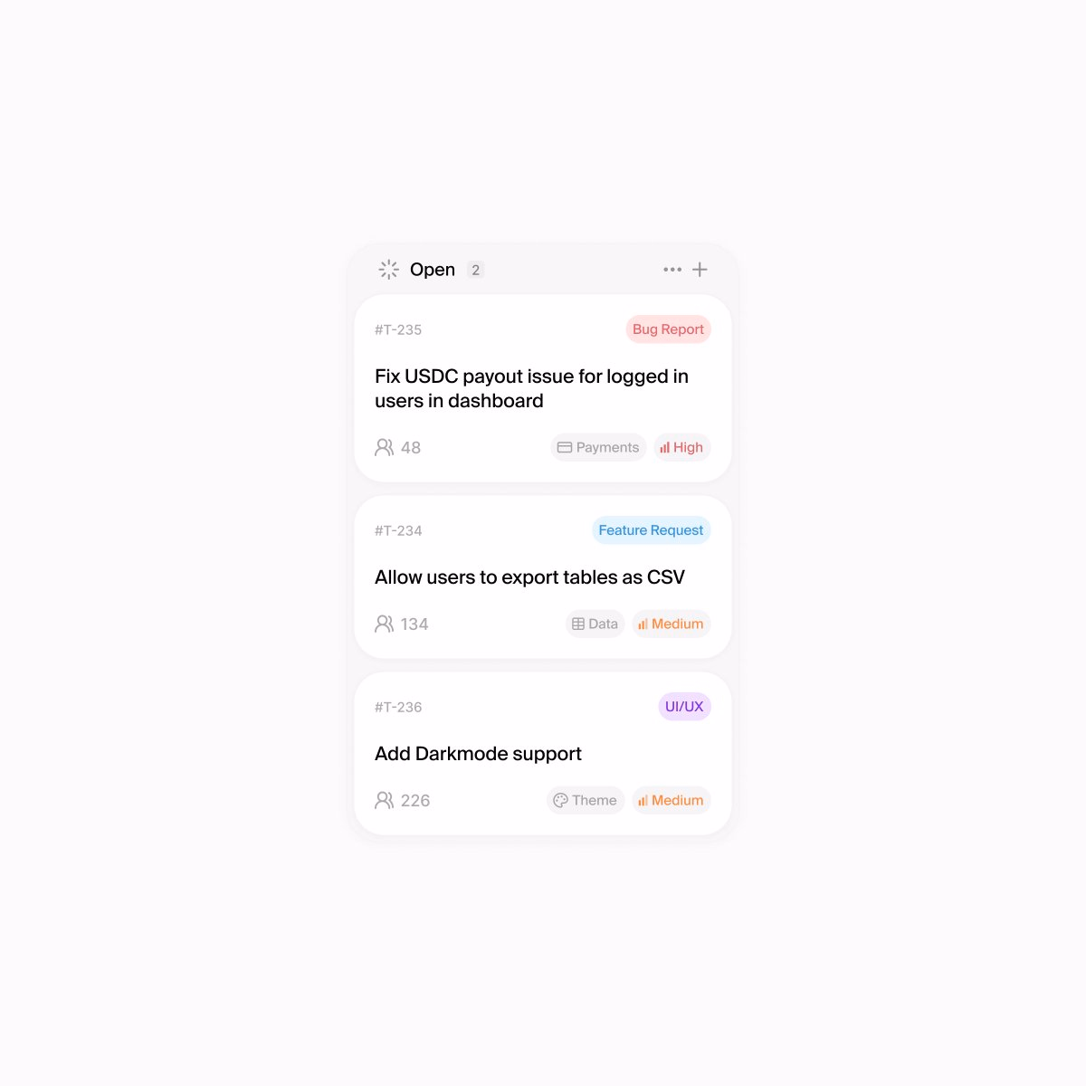 Clean task tracking board design - Sam