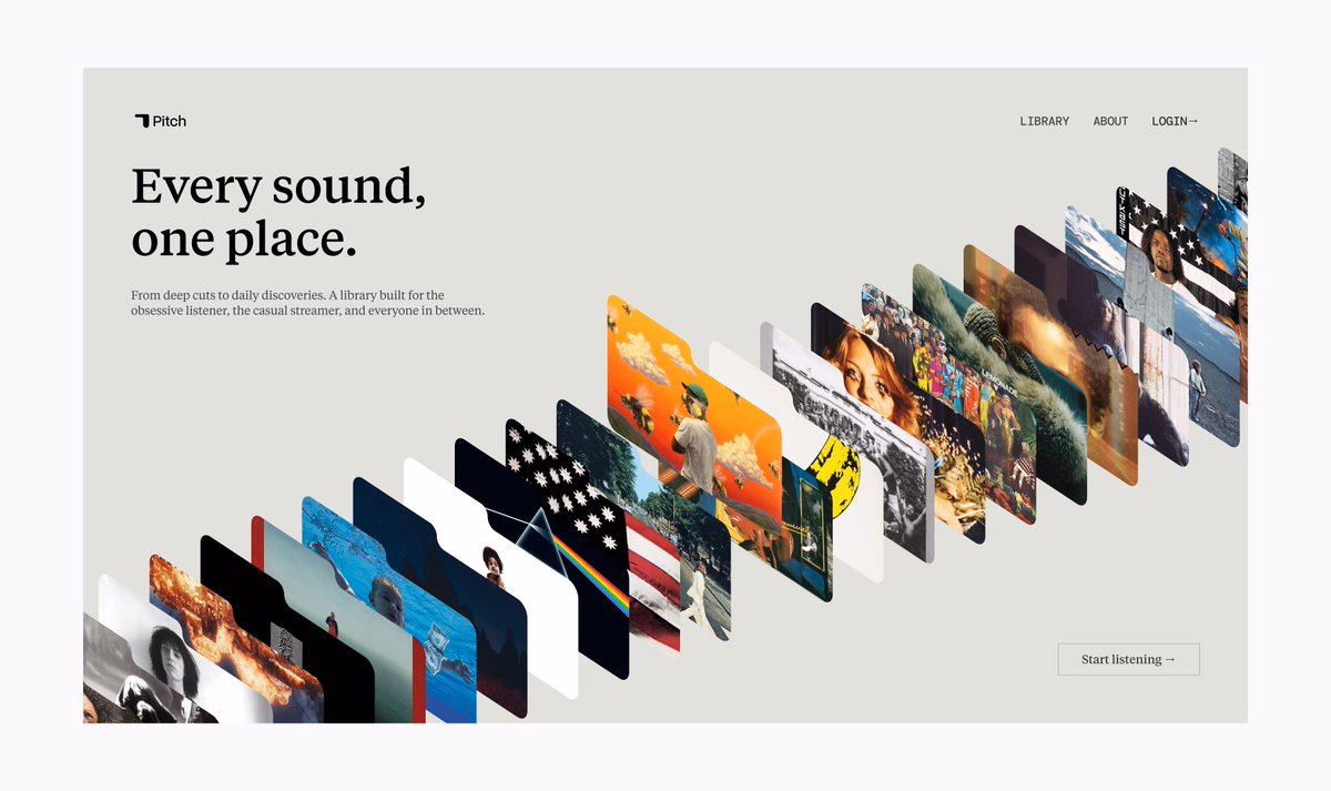 Every sound, one place. Curated music library hero section - Cedrik Stephen