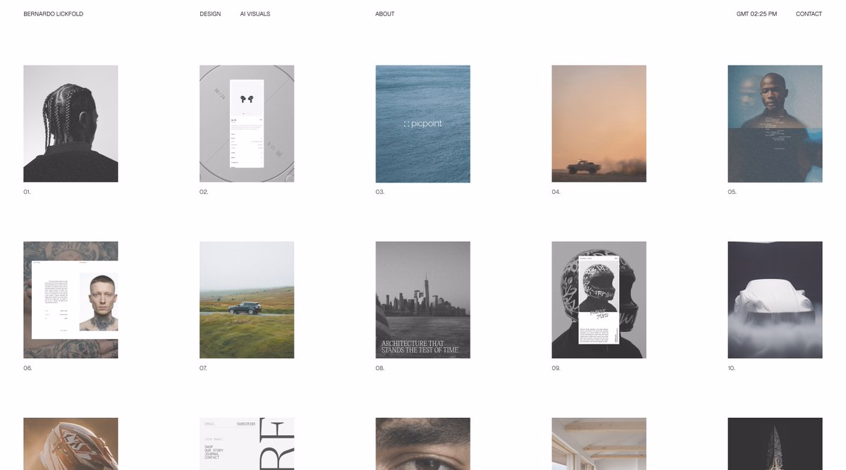 Old portfolio layout that never went live. - Bernardo Lickfold