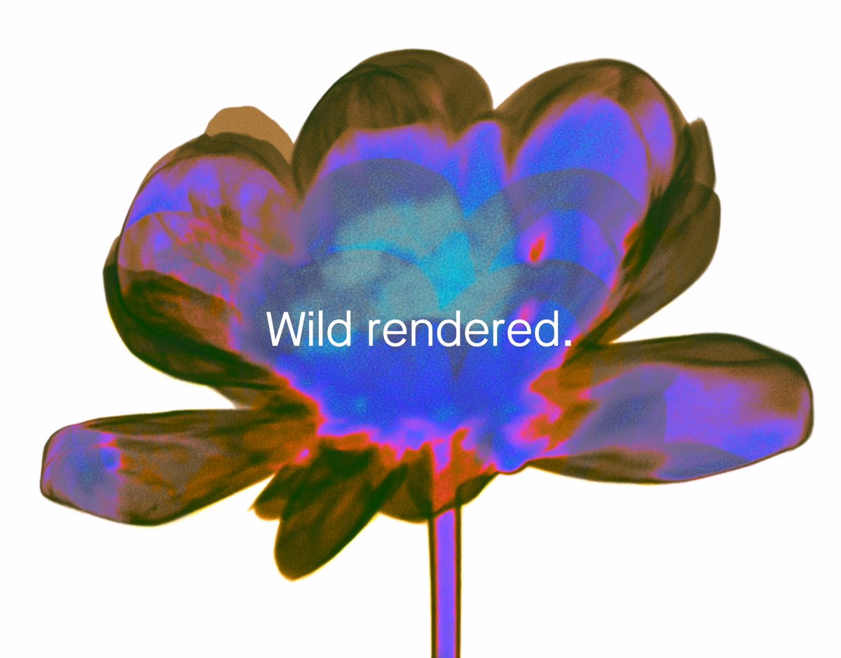 A bold poster-style composition pairs an iridescent flower render w... - Lorenzo Cabra