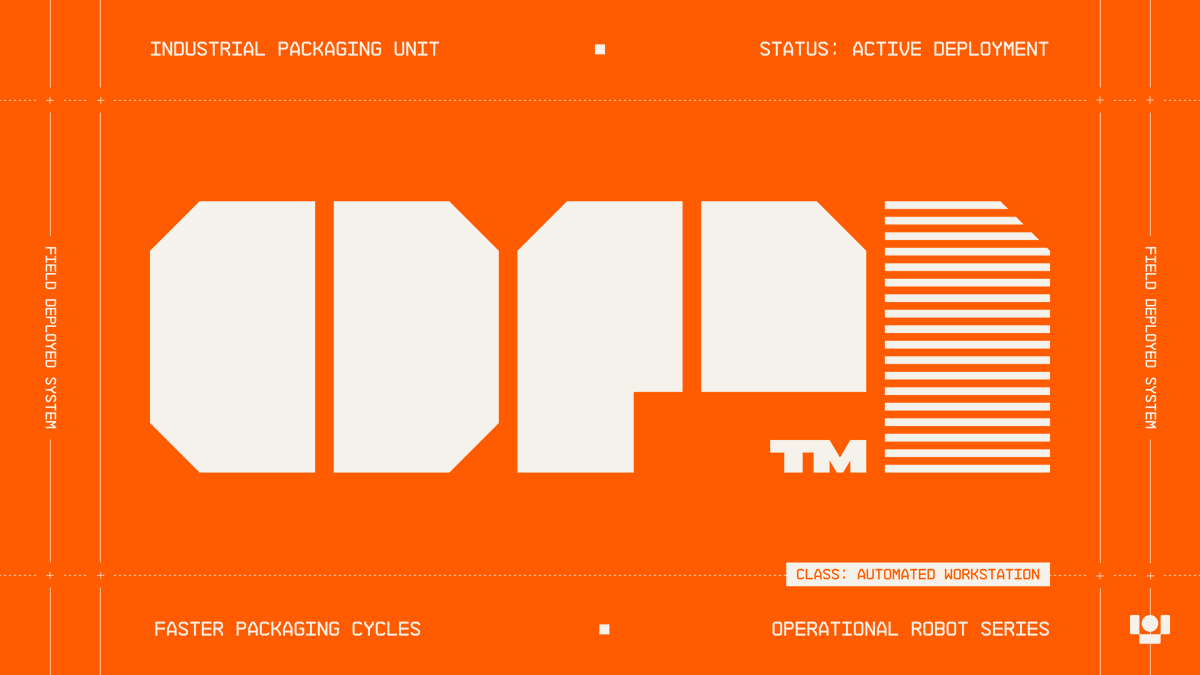 Bold industrial branding for a robotics packaging system with strik... - Kyle Anthony Miller