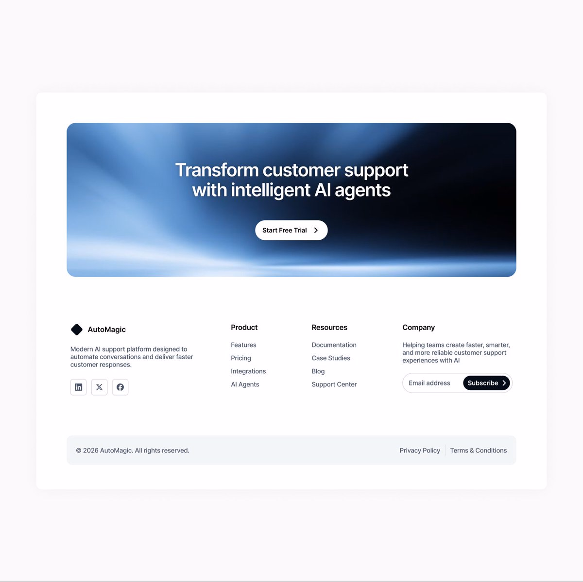 Footer UI Design - Kevserctk