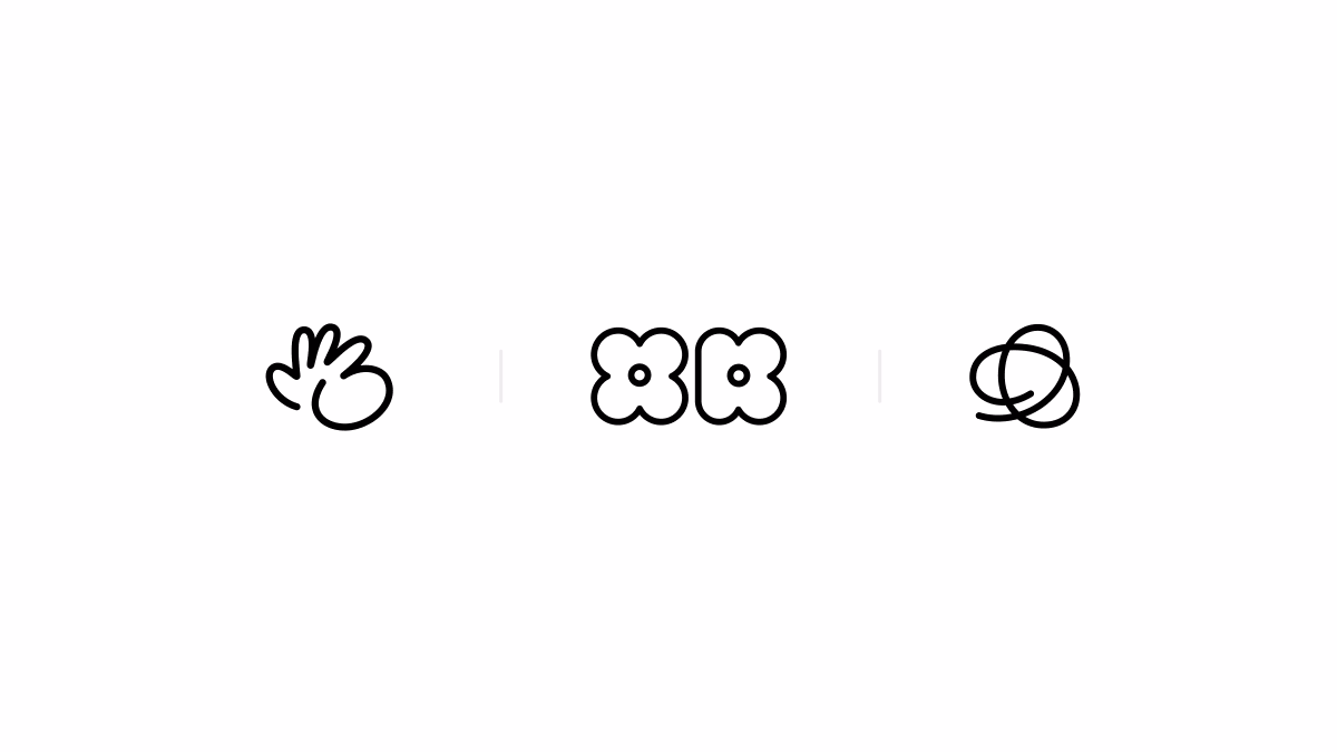A clean black line icon set on white with playful rounded forms and... - Lance