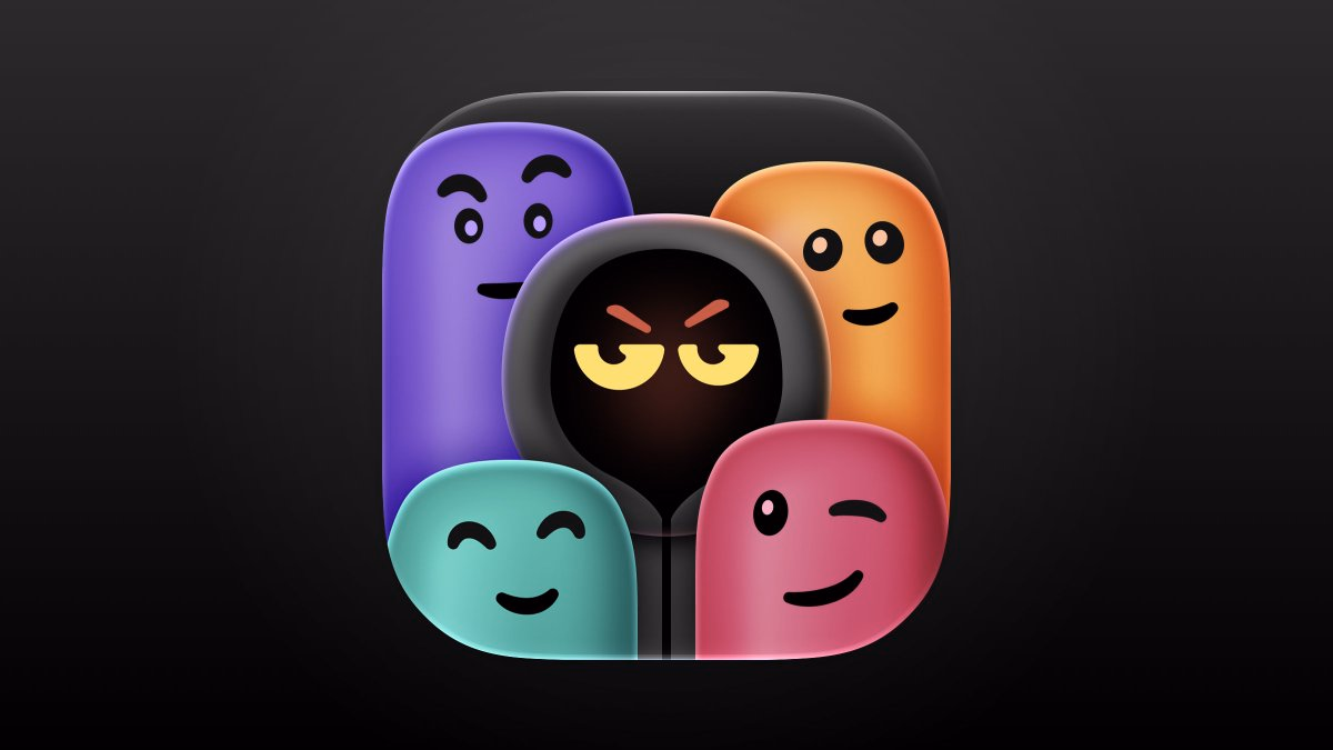 Glossy rounded characters cluster into a playful 3D icon compositio... - Matthew Skiles