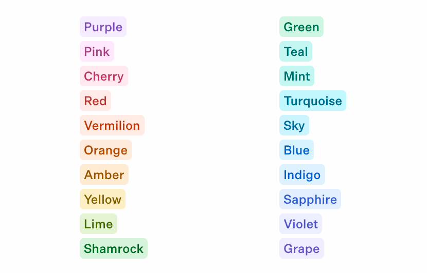 A balanced set of pastel color badge components spanning warm and c... - Colm Tuite