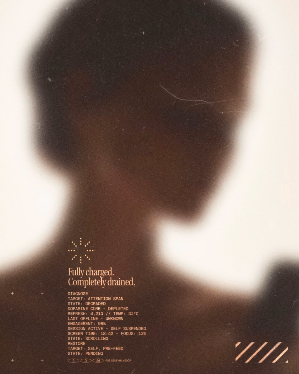 A textured, film-grain poster featuring a blurred human silhouette... - MANSOOR