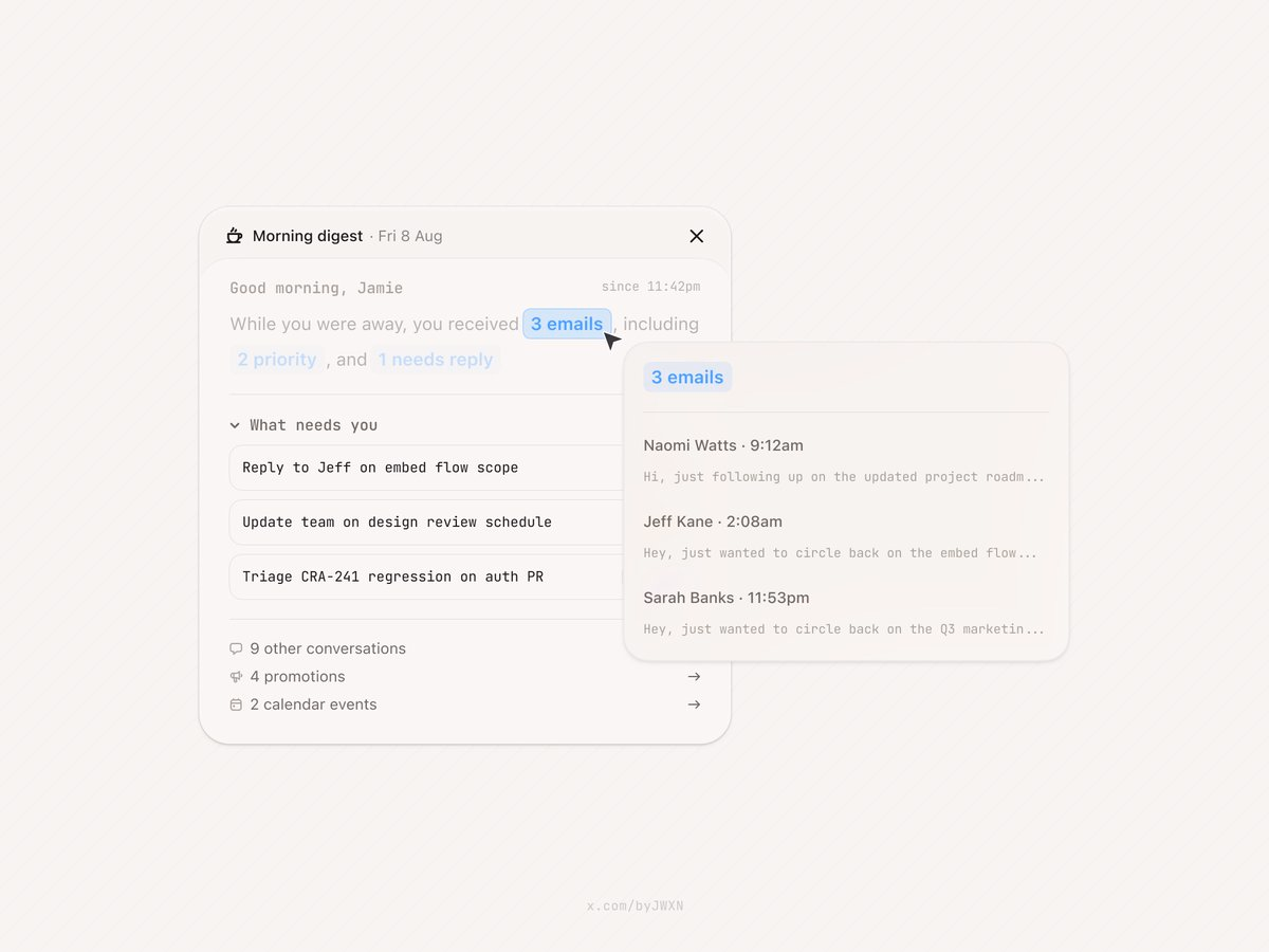 hover state - jamie  - UI design by @byJWXN on X