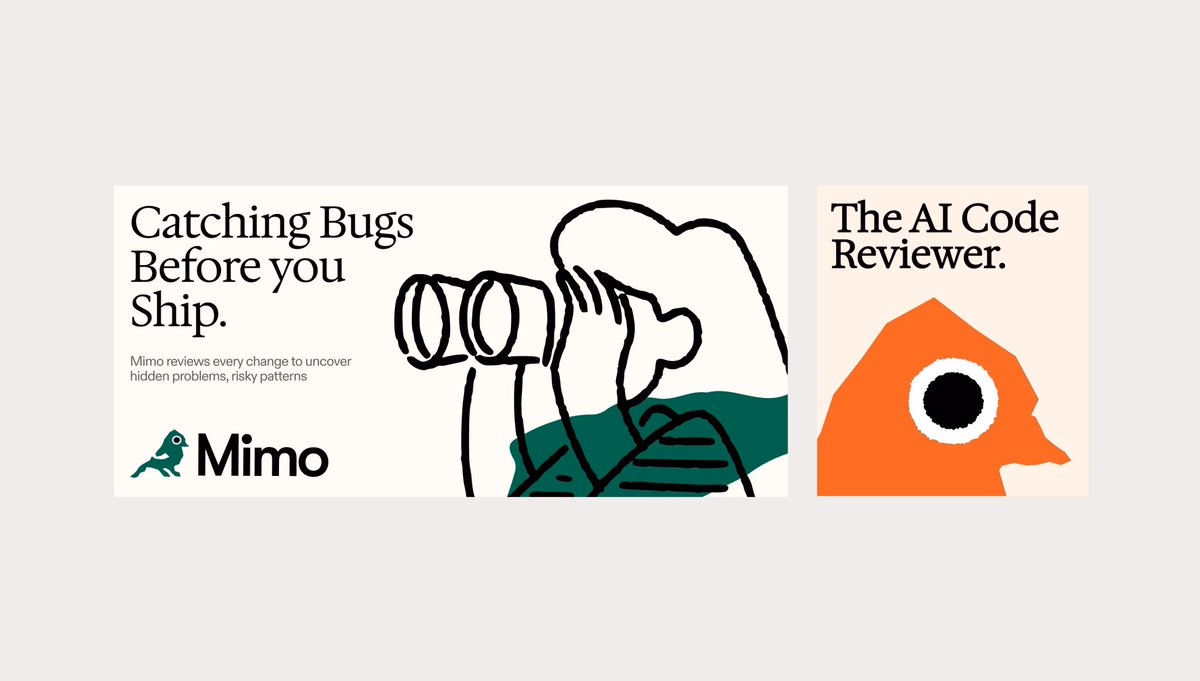 The AI code reviewer Mimo - Branding assets - shihab - UI design by @shihaabbbb on X