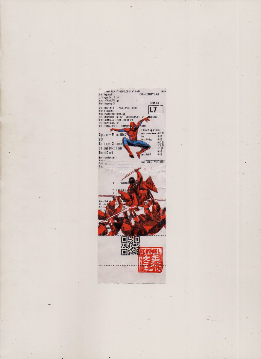 An intricate hand-drawn illustration of Spider-Man and villains ren... - rom - UI design by @rommeldrawlines on X