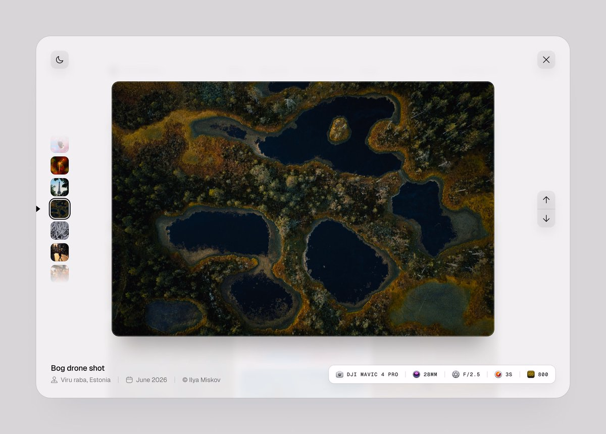 I think I'm finished with the gallery/lightbox design for my websit... - Ilya Miskov