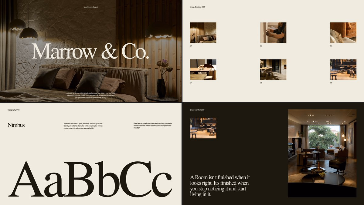 Design direction for an interior design studio - Areeba - UI design by @areebadesigns on X