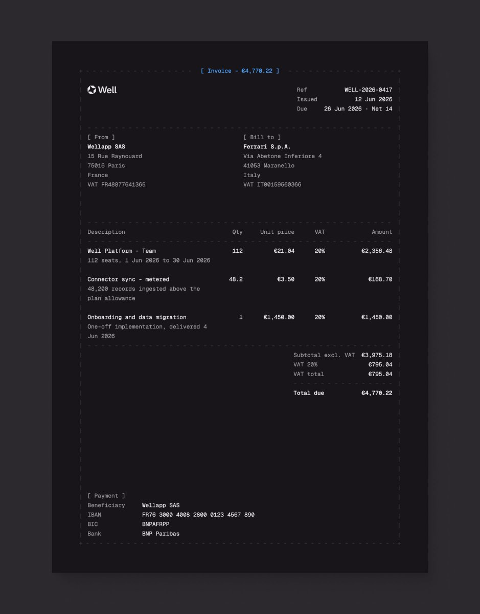 Had to try it on an invoice - Paulius - UI design by @kairevicius on X
