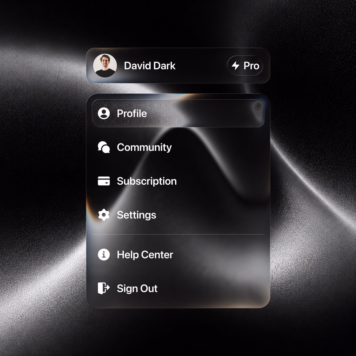 Liquid Glass UI Design Sections - Kevser