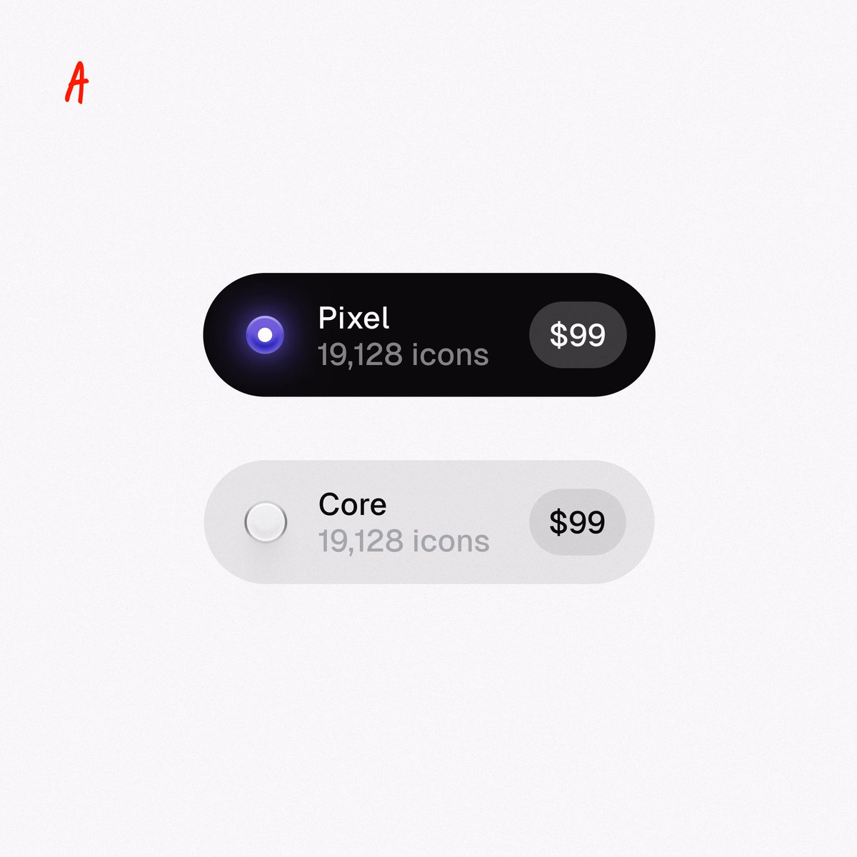 Radio buttons for the pricing page of the new Nucleo website. Leani... - Sebastiano Guerriero
